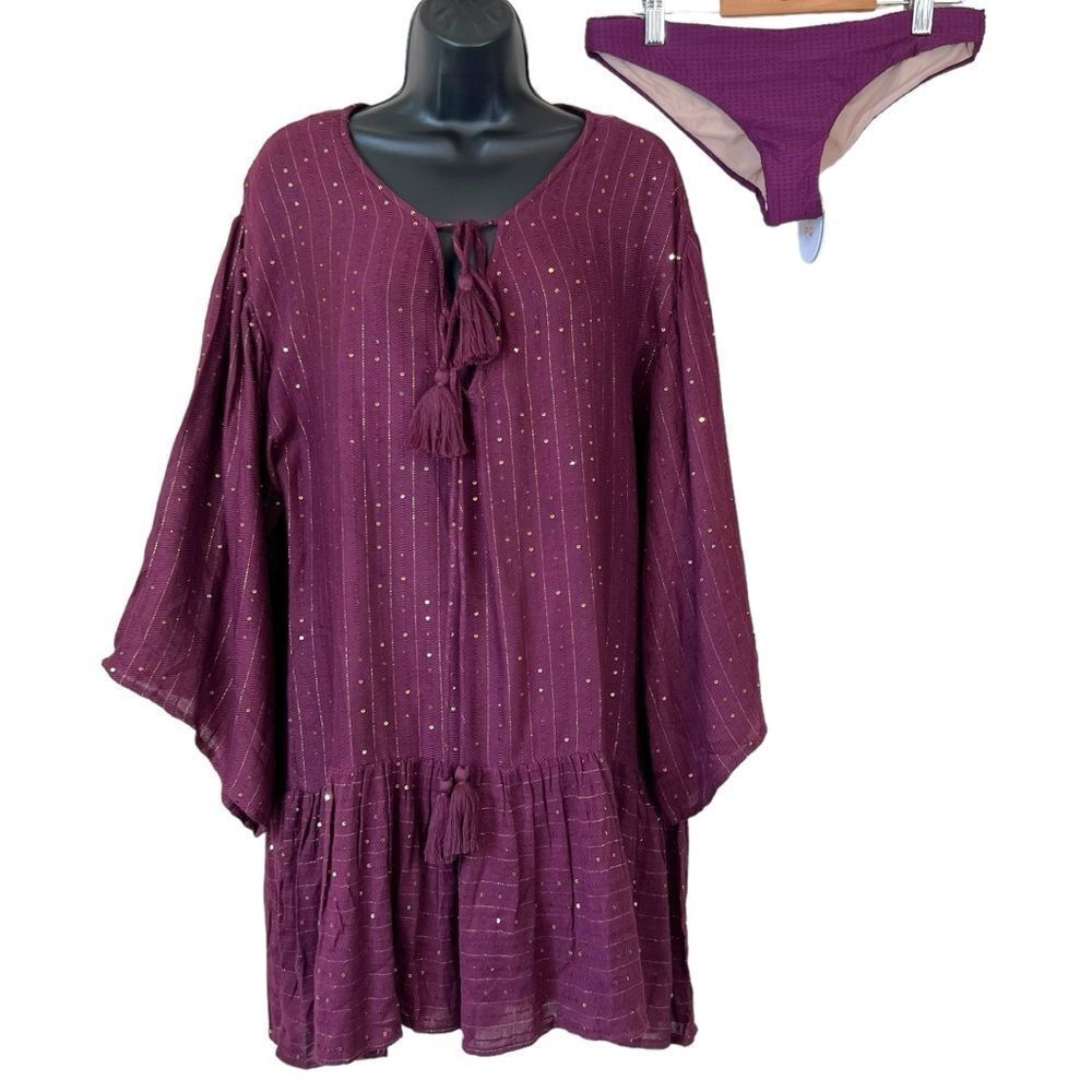 3 Piece PQ Swim Angelica Sequined Tunic & Bikini Set